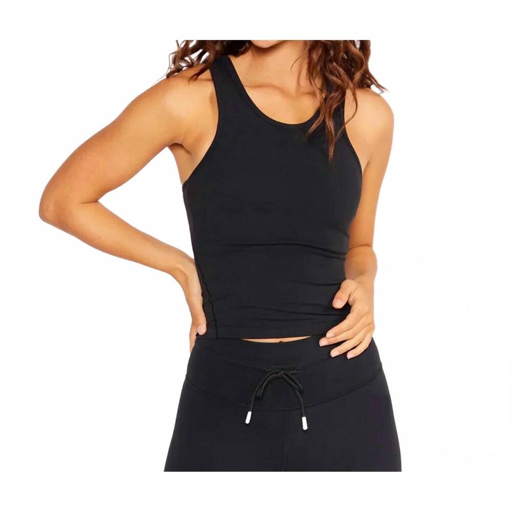 NEW CREAM YOGA fern bra tank in black